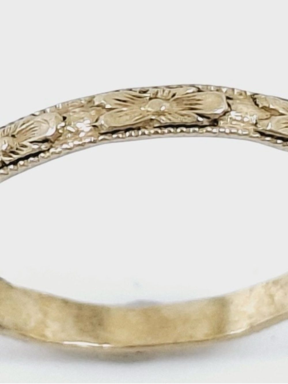 Vintage 10k Gold Floral Engraved Baby Ring